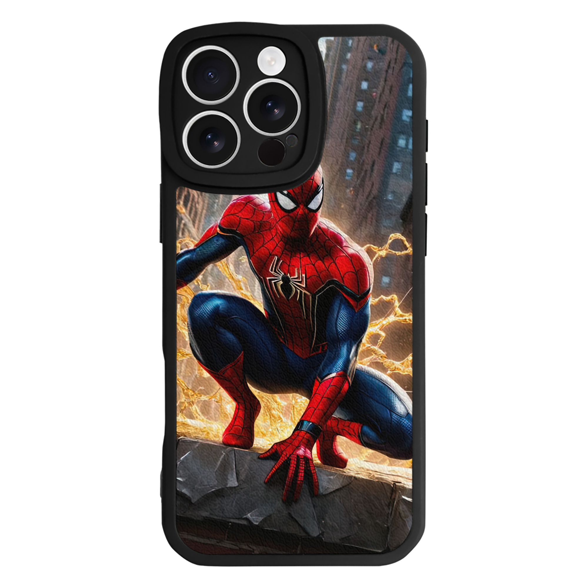 Spider Man スパイダーマン 【iPhone 16シリーズ対応】シリコンスマホケース（レザー調） 材質：シリコン